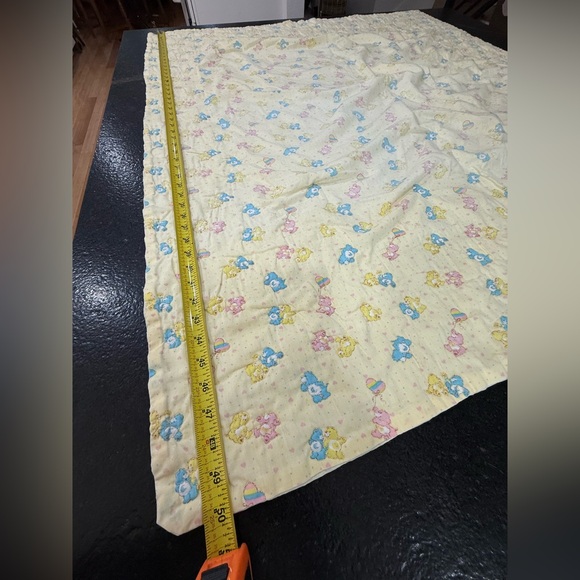 Vintage Care Bears Yellow Quilt Baby Blanket / Crib Blanket - Picture 10 of 11